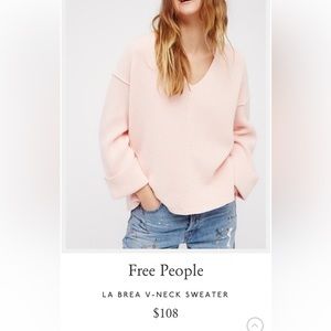 Free People pink oversized sweater